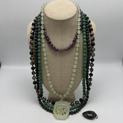 Jade Beads and Cloisonné Necklace (ST-SS)