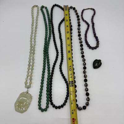 Jade Beads and Cloisonné Necklace (ST-SS)