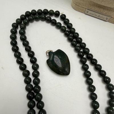 Jade Beads and Cloisonné Necklace (ST-SS)