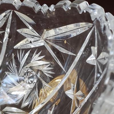 Ornate Gold Mirror & Cut Glass Bowl (DR-KD)