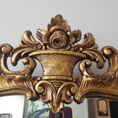 Ornate Gold Mirror & Cut Glass Bowl (DR-KD)