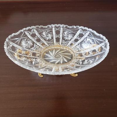 Ornate Gold Mirror & Cut Glass Bowl (DR-KD)