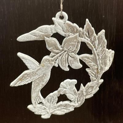 Pewter hummingbird wind chime