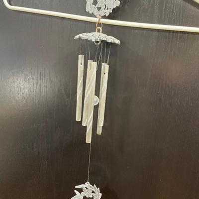 Pewter hummingbird wind chime