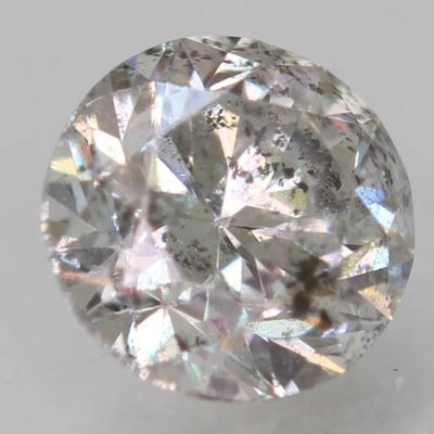 0.40 Ct Fancy Silver SI3 Round Brilliant Natural Enhanced Diamond 4.51mm