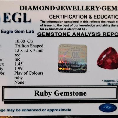 Lab Grown Ruby Gemstone 10 cts.