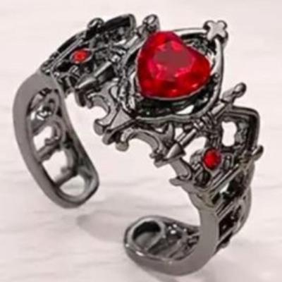 DAT - Gothic Adjustable Ring - Synthetic Zircon
