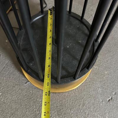 Mid-Century Modern Floor Lamp with Metal Rod Base