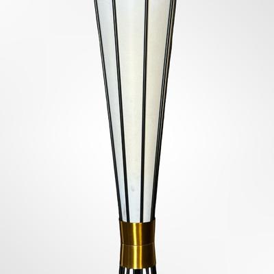 Mid-Century Modern Floor Lamp with Metal Rod Base