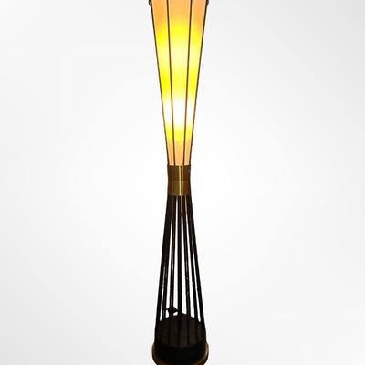 Mid-Century Modern Floor Lamp with Metal Rod Base