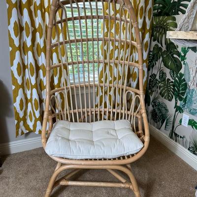 High Back Rattan Lounge Chair with Cushion (2 of 2)