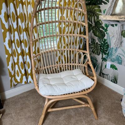 High Back Rattan Lounge Chair with Cushion (2 of 2)