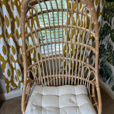 High Back Rattan Lounge Chair with Cushion (2 of 2)