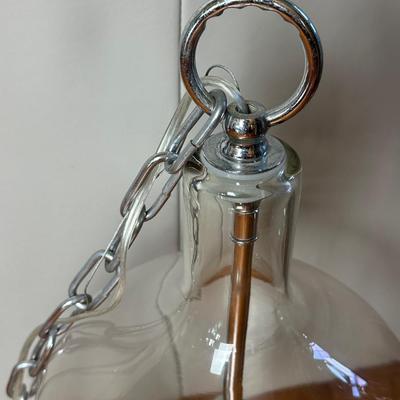 Pair of Clear Glass Bell Jar Pendant Lights – Chrome Finish