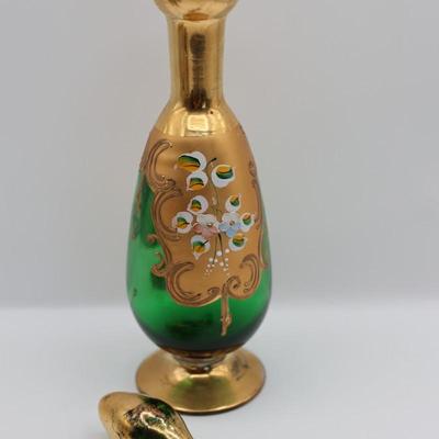 Murano Hand Blown Art Glass Decanter & 6 Cordial Stems