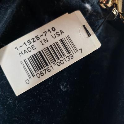 LOT 225MBL: Alligator Print Purse with Dust Bag & Whiting & Davis Gold Mesh Heart Key Ring