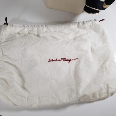 LOT 226MBL: Salvatore Ferragamo Purse with Dust Bag & Silk Scarf