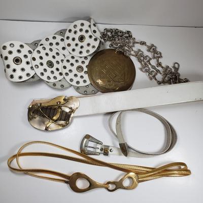 LOT 229MBL: Collection of Vintage Belts; One Artist Signed