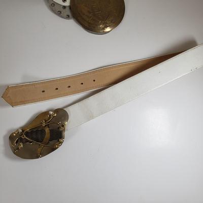 LOT 229MBL: Collection of Vintage Belts; One Artist Signed