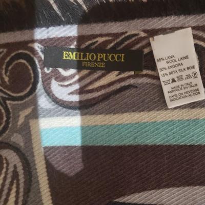 LOT 230MBL: Emilio Pucci Fringed Abstract Scarf