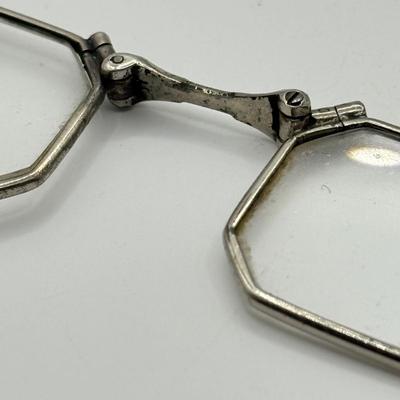 LOT 243J: Vintage Art Deco Lorgnette Folding Glasses Pendant & Hair Accessory
