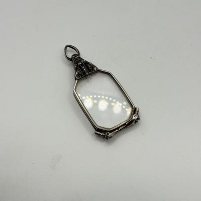 LOT 243J: Vintage Art Deco Lorgnette Folding Glasses Pendant & Hair Accessory