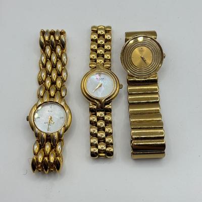 LOT 254J: Goldtone Quartz Watches: Little Switzerland, Bulova & Seiko