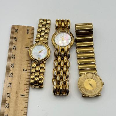 LOT 254J: Goldtone Quartz Watches: Little Switzerland, Bulova & Seiko