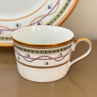 LOT 257F: Christian Dior Renaissance Tea Cup w/ Two Faberge Tea Cup Mugs Luxembourg (w/ Matching Plate) & Rose Trellis