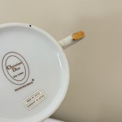 LOT 257F: Christian Dior Renaissance Tea Cup w/ Two Faberge Tea Cup Mugs Luxembourg (w/ Matching Plate) & Rose Trellis