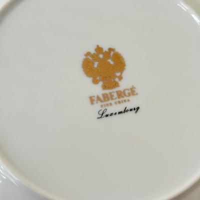 LOT 257F: Christian Dior Renaissance Tea Cup w/ Two Faberge Tea Cup Mugs Luxembourg (w/ Matching Plate) & Rose Trellis