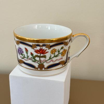 LOT 257F: Christian Dior Renaissance Tea Cup w/ Two Faberge Tea Cup Mugs Luxembourg (w/ Matching Plate) & Rose Trellis
