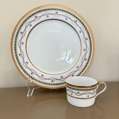 LOT 257F: Christian Dior Renaissance Tea Cup w/ Two Faberge Tea Cup Mugs Luxembourg (w/ Matching Plate) & Rose Trellis