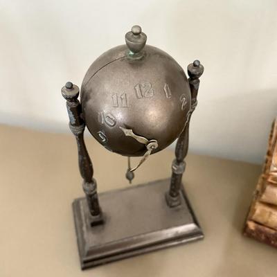 LOT 258F: Academic Home Decor: Clocks & Antique Books