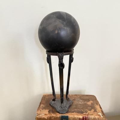 LOT 258F: Academic Home Decor: Clocks & Antique Books