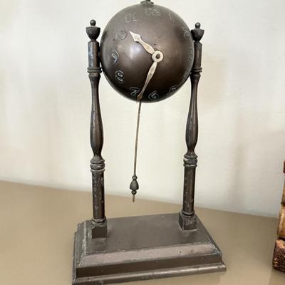 LOT 258F: Academic Home Decor: Clocks & Antique Books