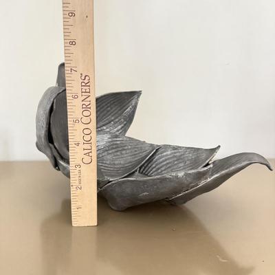 LOT 259F: Patrick Meyer Pewter Signed Leaf Sculpture