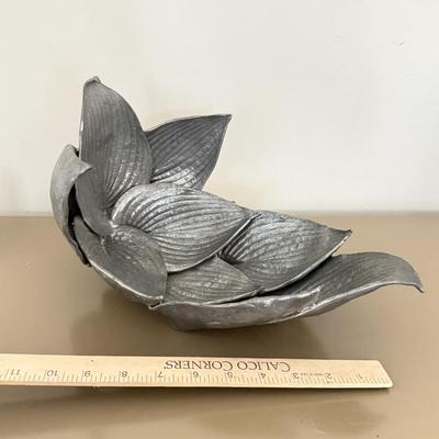 LOT 259F: Patrick Meyer Pewter Signed Leaf Sculpture