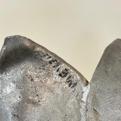 LOT 259F: Patrick Meyer Pewter Signed Leaf Sculpture