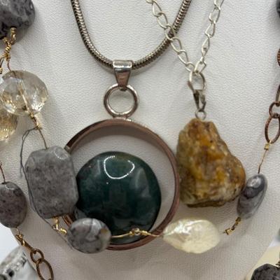 LOT 287J: Collection of Stone Necklaces of Various Lengths