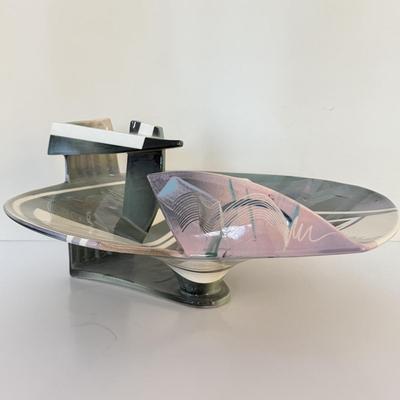 LOT 288F: SIGNED 714873 Tom Hubert 1980s Memphis Era Art Deco Pottery Sculpture Bowl