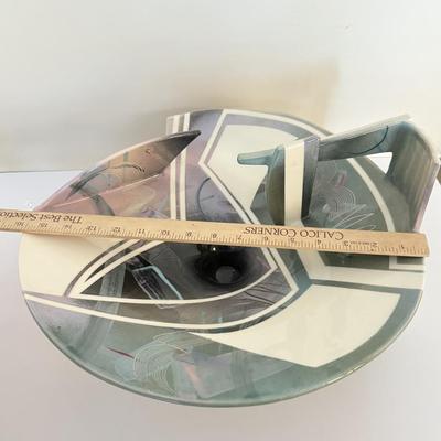 LOT 288F: SIGNED 714873 Tom Hubert 1980s Memphis Era Art Deco Pottery Sculpture Bowl