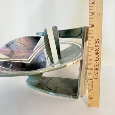 LOT 288F: SIGNED 714873 Tom Hubert 1980s Memphis Era Art Deco Pottery Sculpture Bowl