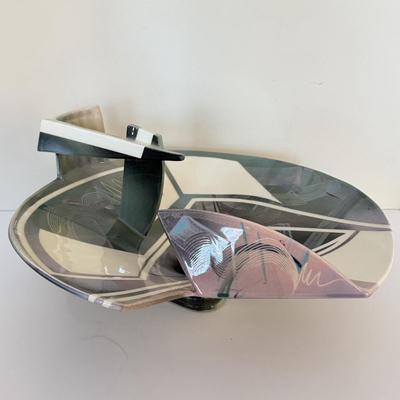 LOT 288F: SIGNED 714873 Tom Hubert 1980s Memphis Era Art Deco Pottery Sculpture Bowl