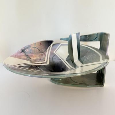 LOT 288F: SIGNED 714873 Tom Hubert 1980s Memphis Era Art Deco Pottery Sculpture Bowl