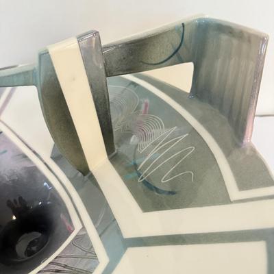 LOT 288F: SIGNED 714873 Tom Hubert 1980s Memphis Era Art Deco Pottery Sculpture Bowl