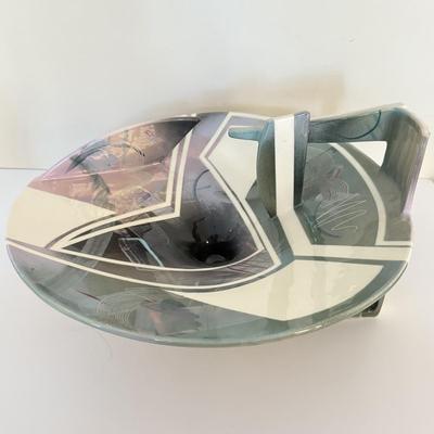 LOT 288F: SIGNED 714873 Tom Hubert 1980s Memphis Era Art Deco Pottery Sculpture Bowl