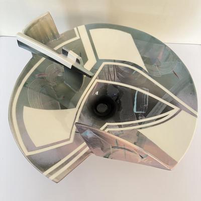 LOT 288F: SIGNED 714873 Tom Hubert 1980s Memphis Era Art Deco Pottery Sculpture Bowl