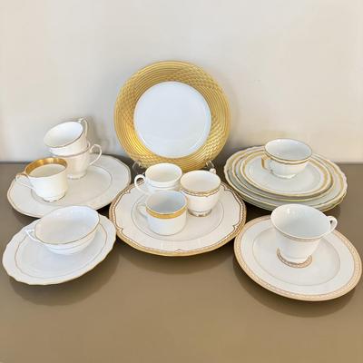LOT 289F: Collection of Gold Rim Fine China: Wedgwood, Limoges, Mikasa & More