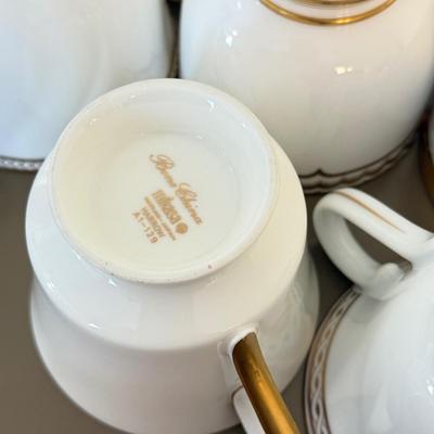 LOT 289F: Collection of Gold Rim Fine China: Wedgwood, Limoges, Mikasa & More